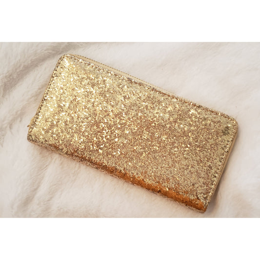 gold glitter wallet