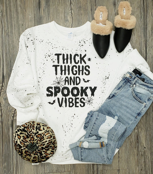 thick thighs and spooky vibes sweatshirt
