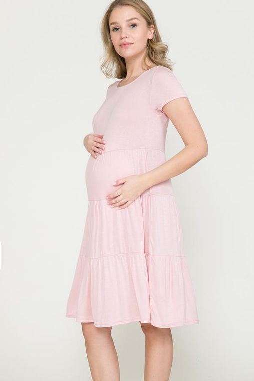 pink maternity dress
