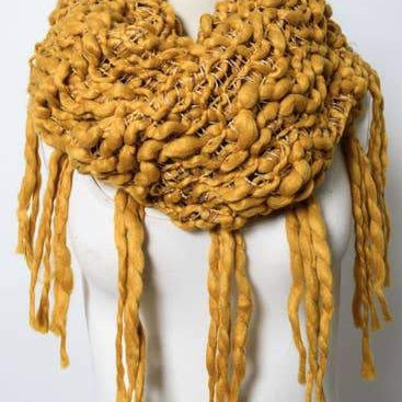 Chunky Knit Tassel Infinity Scarf
